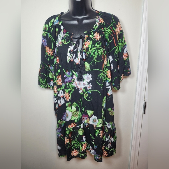Umgee Floral Boho Lightweight Dress sz S R7079 - Picture 1 of 9